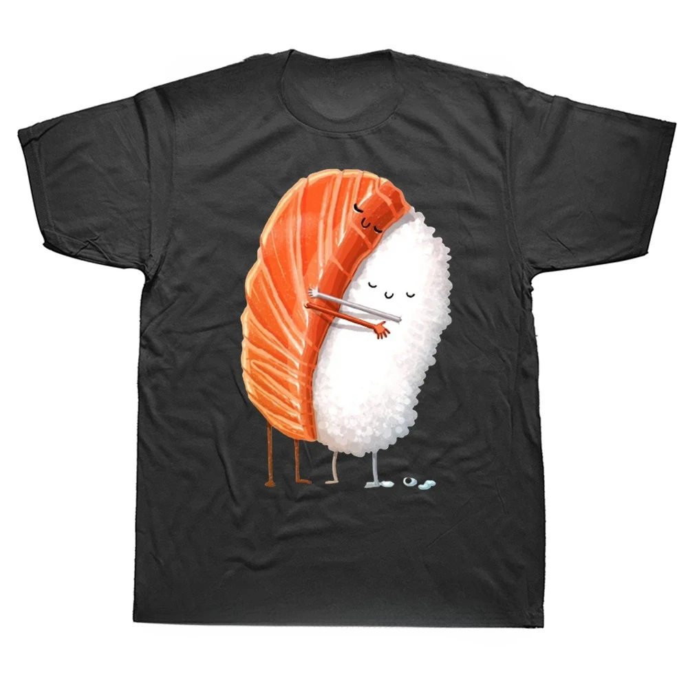 مضحك الأسرة حزب سعيد تي شيرت طوكيو السوشي عناق الصيف نمط الجرافيك القطن الشارع الشهير قصيرة الأكمام هدايا عيد ميلاد تي شيرت #2