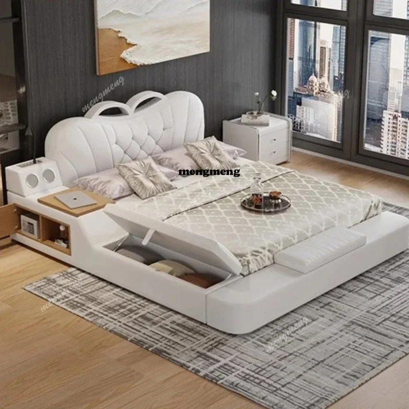 

Sleeping Fancy Bed Multifuncional Double Girls Queen Bedroom Bed Lounge Children Cama De Lujo Para Dormitorio Home