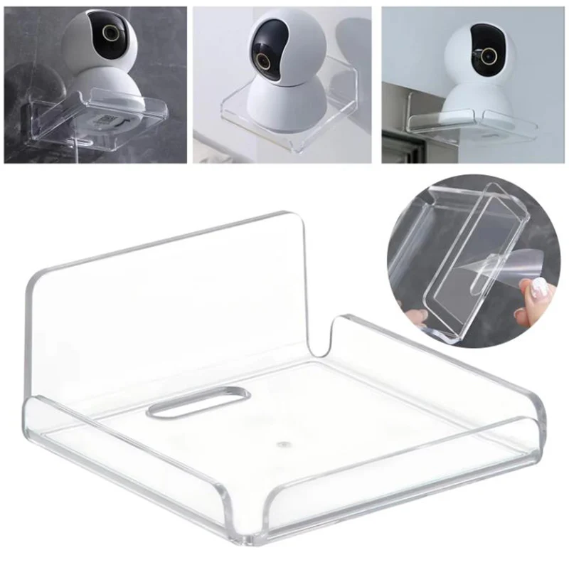 

1pcs Bathroom Adhesive Acrylic Shelf No Drill Wall Mount Shelves Floating Storage Rack Display Stand Organizers Camera Bracket