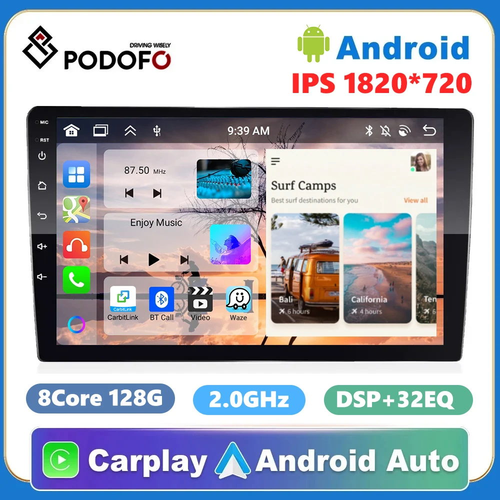 

Podofo 2din Android Radio Carplay Car Multimedia Player 7/9/10" for Toyota Volkswagen Hyundai Nissan Kia Renault Lada GPS Navi