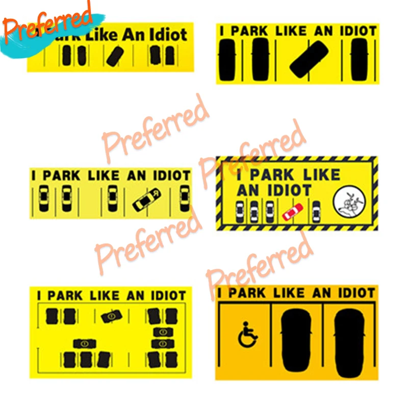 Anime Decals I Parked Like An Idiot Car Stickers Vinyl Cover Up Scratches Waterproof DIY Car Labels Motorcycle Trunk Decals