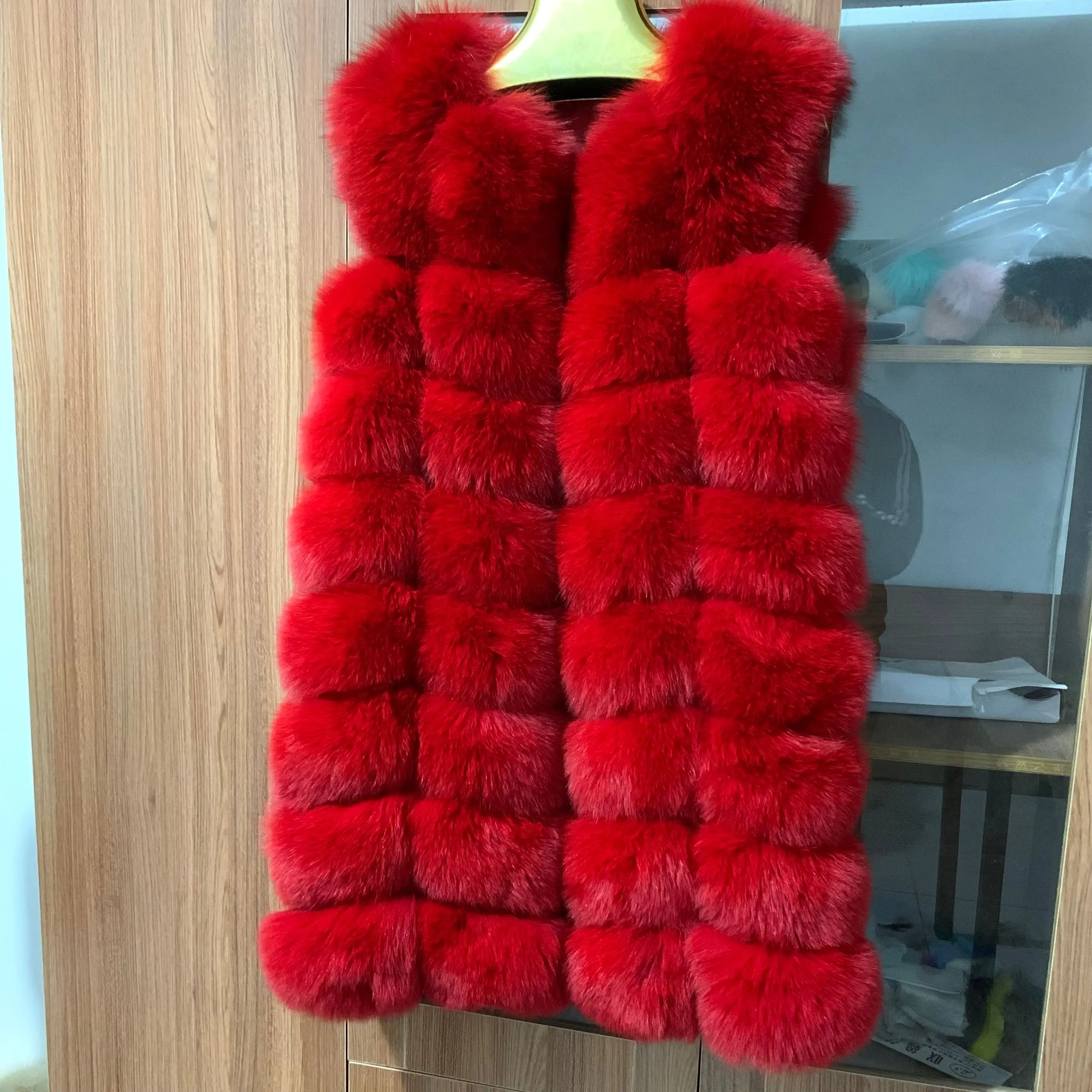 2023 autumn and winter fur vest natural real fox fur long vest women\'s real fur jacket high-quality fur coat free free shipping