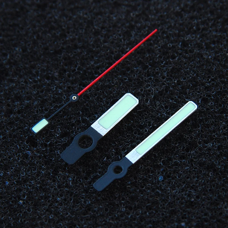 Green Luminous Watch SKX007/SRP777 Hands Set for NH35 NH36 62MAS Watch Movement Three Pointers  Black & Red Needles