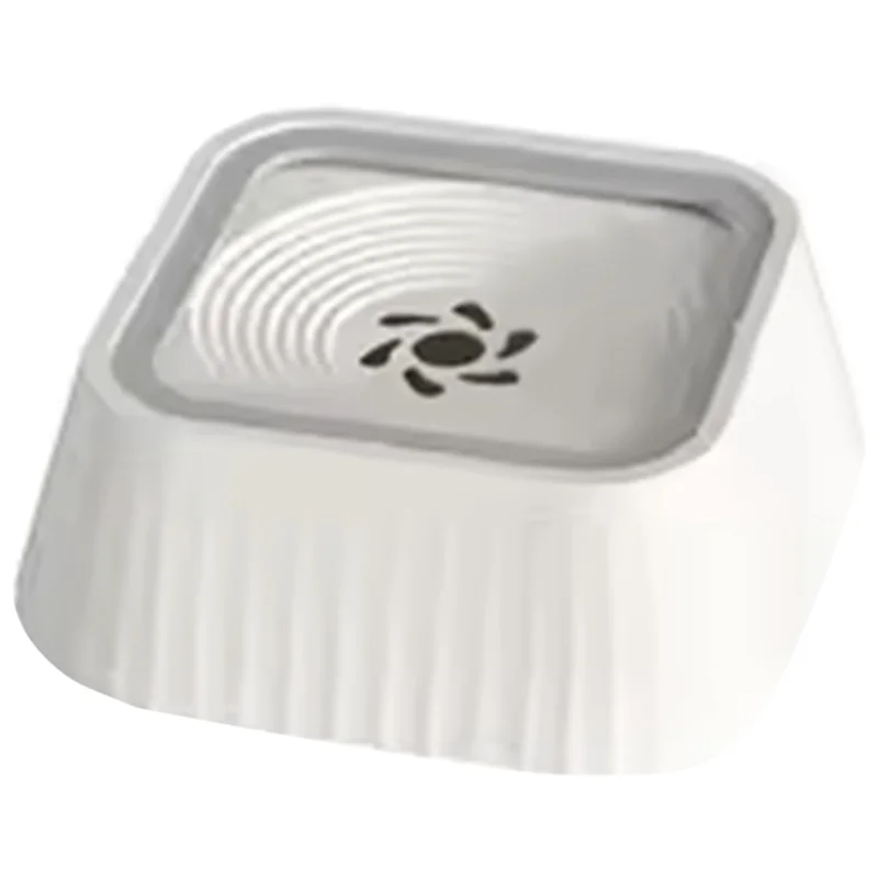 GYTB-fuente de agua con placa flotante, cuenco para beber para perros sin derrames, limpieza de alimentación lenta, antisalpicaduras para fuente para mascotas, color blanco