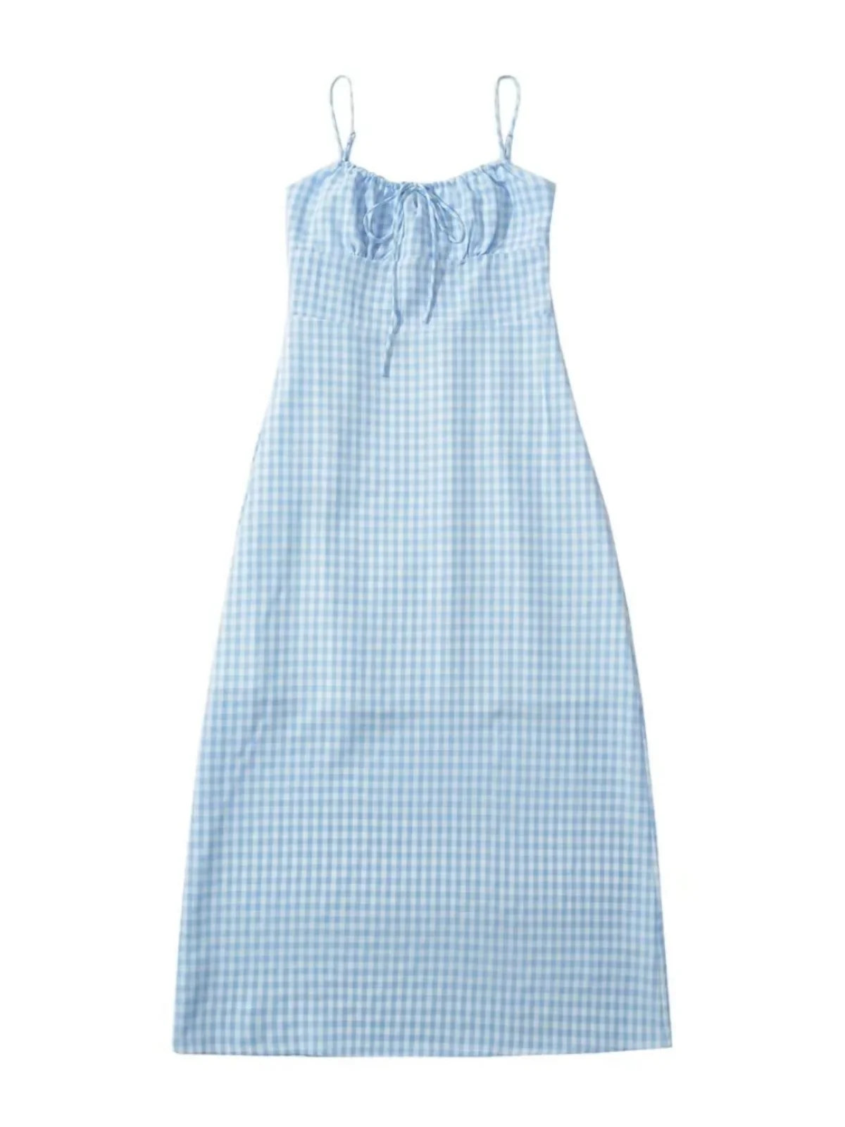 Retro fre xadrez com cinto longo dr verão fino ajuste camada base vaion alça de cintura alta dr commute sle peça única