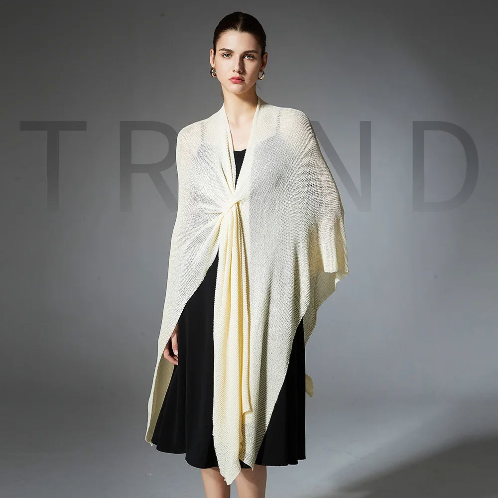 

Premium Anti-Pilling Knit Wrap - SSF 2025 Solid Color Cover Up, Lightweight Cardigan Shawl for Women