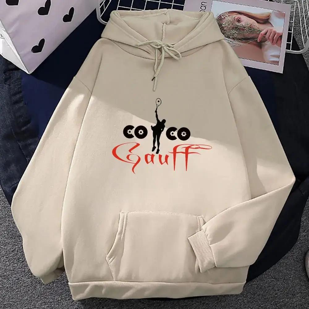 

Coco Gauff Sense Of Design Print Sweatshirt Prevalent Women Casual Hoodies Fall Fleece Clothes Comfortable O Neck Pullovers