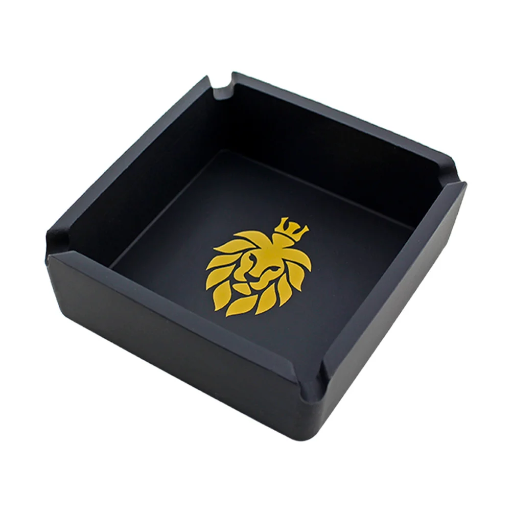 

1 pc Square Silicone Ashtray Unbreakable Heat Resistant Cigar Ash Holder 4 Slot Portable Lightweight Decorative Smoke Tray For