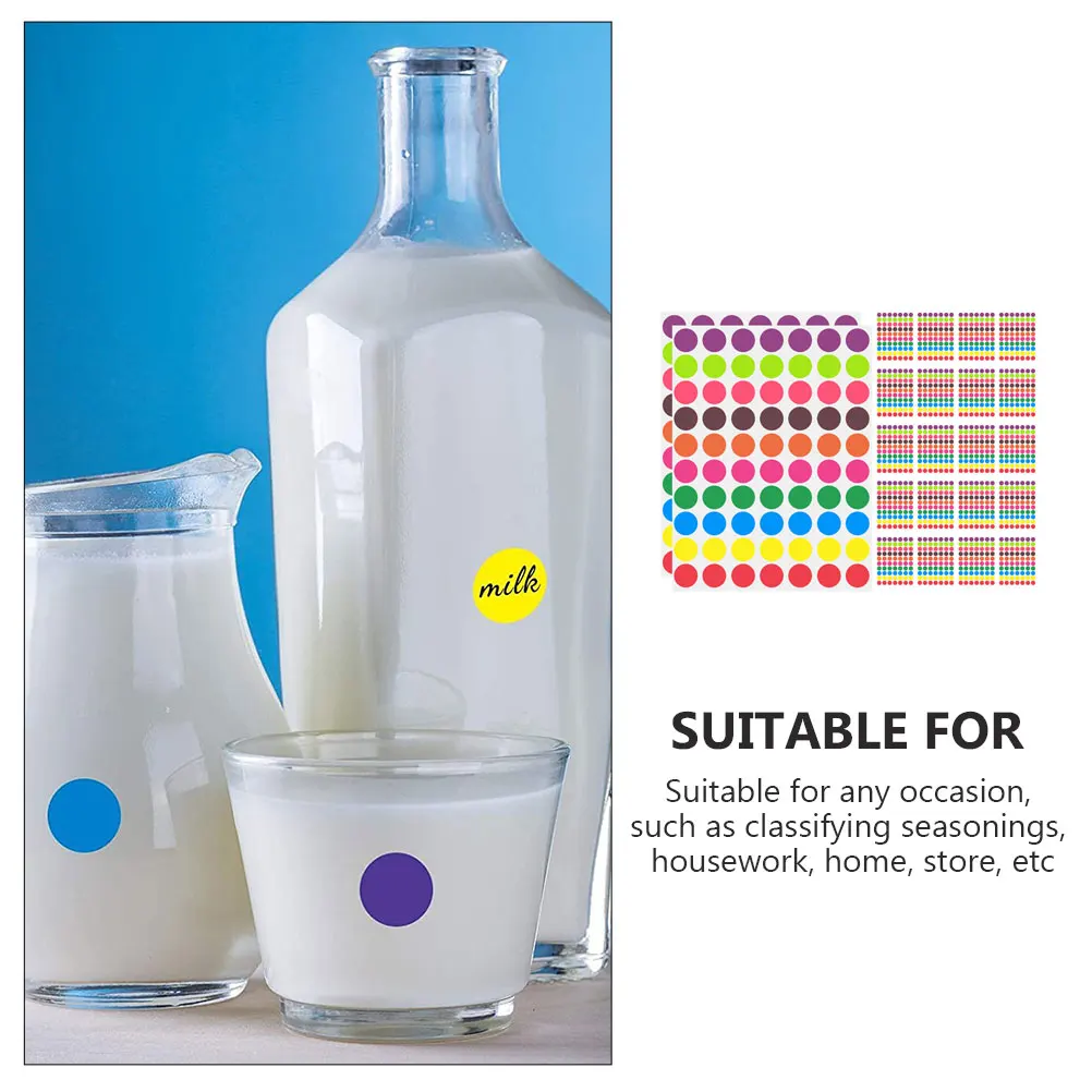 Étiquettes autocollantes rondes à points colorés, 1400 pièces, pour la codage des couleurs, organisant les fichiers, pots, bouteilles, bureau, usage domestique