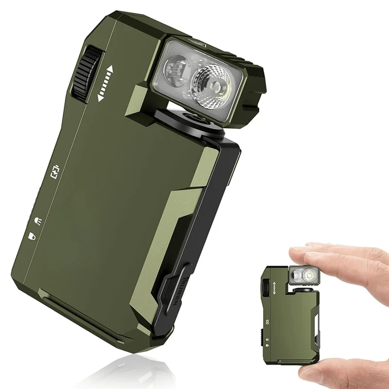 

ABBO-G5 Rechargeable EDC Flashlight, 400 Lumens, Magnetic Mini Pocket-Sized Led Light With 180° Rotation RGB Dual Light
