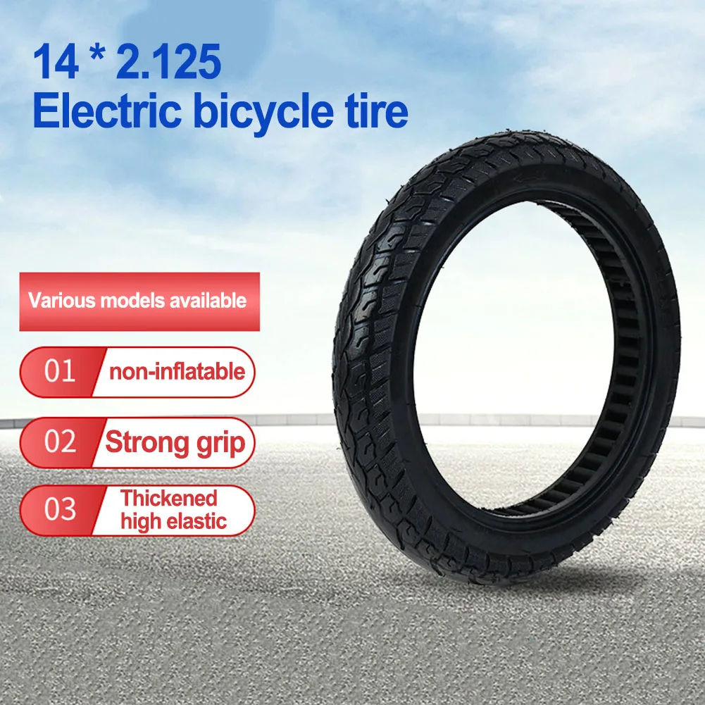 Solid Rubber Electric Bicycle Scooter Tire 14*2.125 Solid Tire Electrombile Solid Tyre For Electric Bicycle Tires 14 Inch Parts