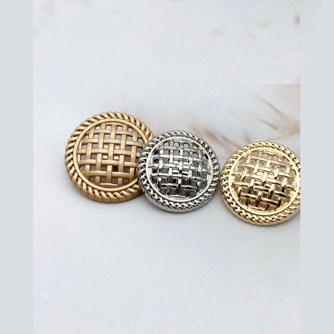 20PCS Of Hollow Mesh Metal Buttons DIY Women's Top Coat  Sweater Suit Upscale Buttons