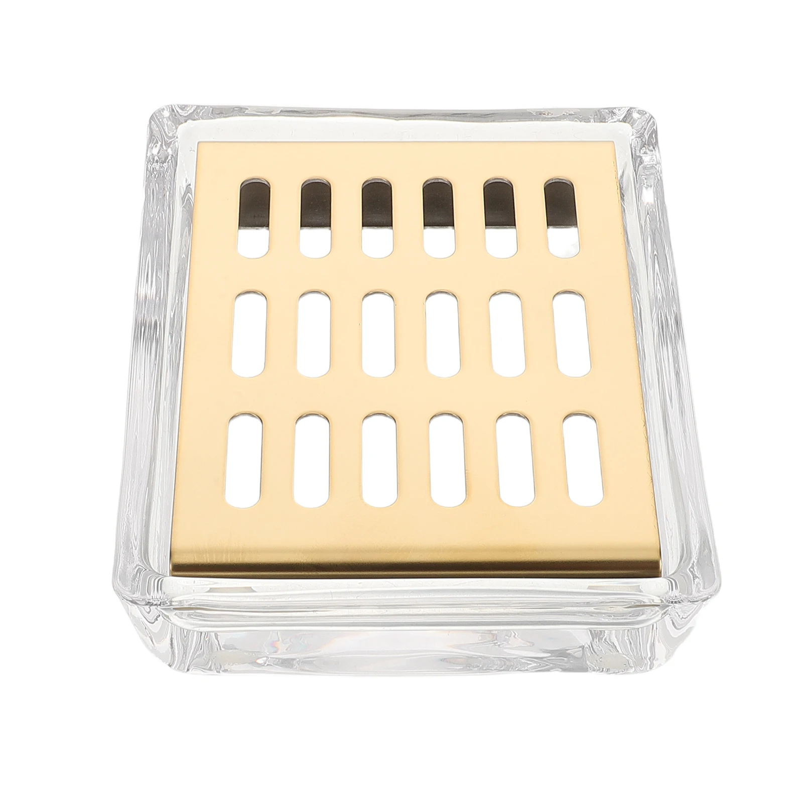 

Rectangular Soap Dish Clear Glass Stainless Steel Self Draining Dual Layer Design Bathroom Kitchen Sponge Rest Organizer