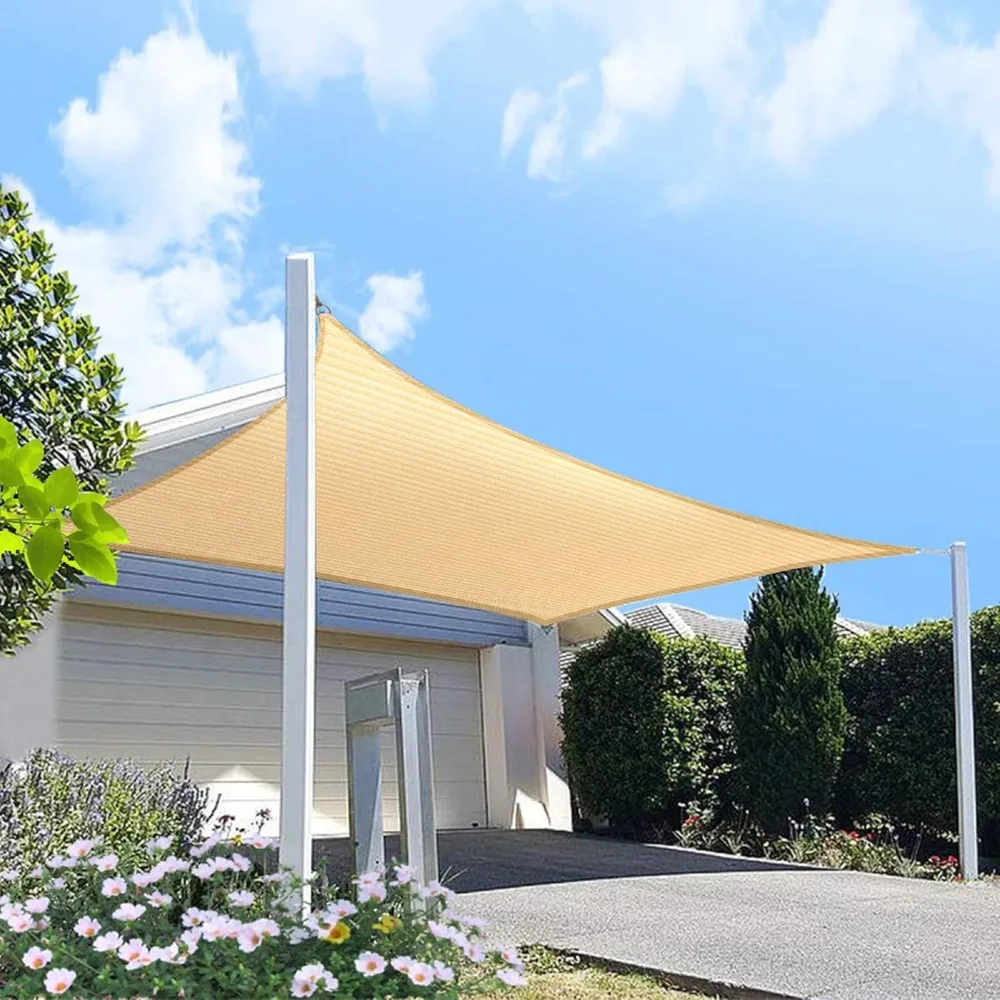 

Rectangle Sun Shade Sail Canopy, 95% UV Blockage Awning Shelter Fabric Cloth Screen for Patio Outdoor Backyard