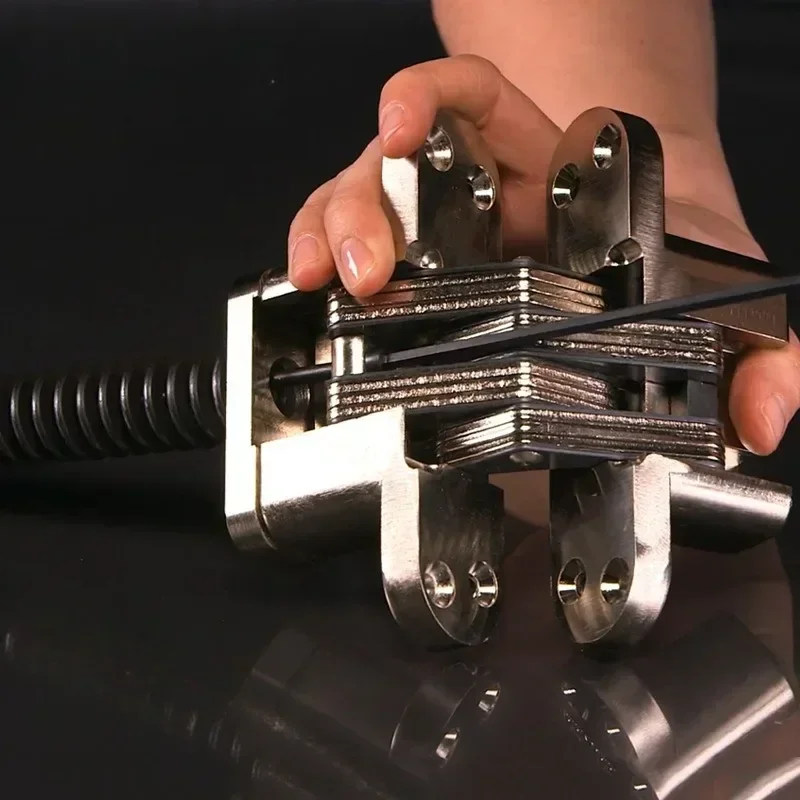 New Invisible Door Hinge Adjustable Speed Automatic Door Closer with Rebound Function Folding Hidden Door Concealed Cross Hinge