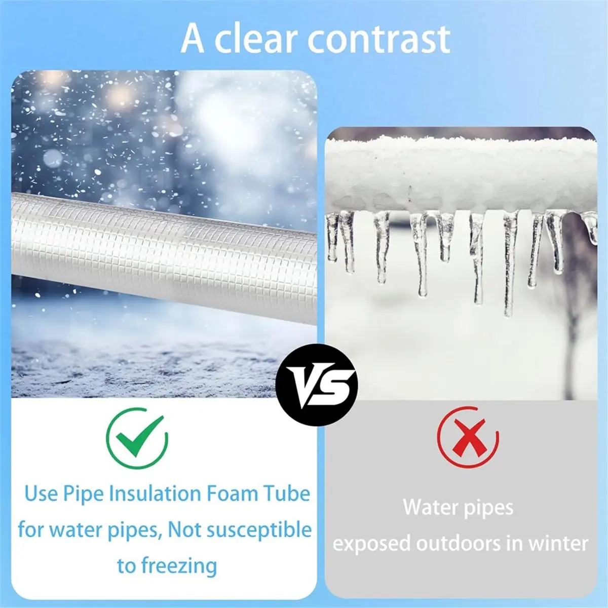 Rank! 10 Pcs Pipe Insulation Foam Tube Self Adhesive Insulation Foam Wrap Aluminum Foil Pipe Covers for Spigot