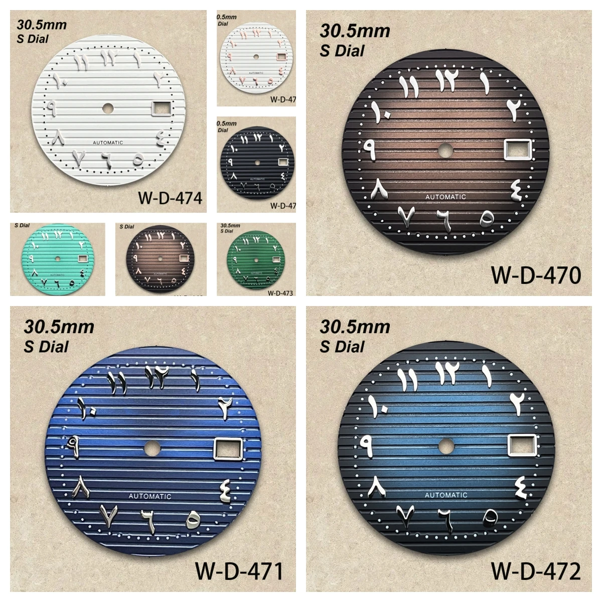 30.5mm S Dial Fit NH35/NH36/4R/7S Automatic Movement Arab Stripe High-Quality Dial For Na utilus Watch Modification Accessories