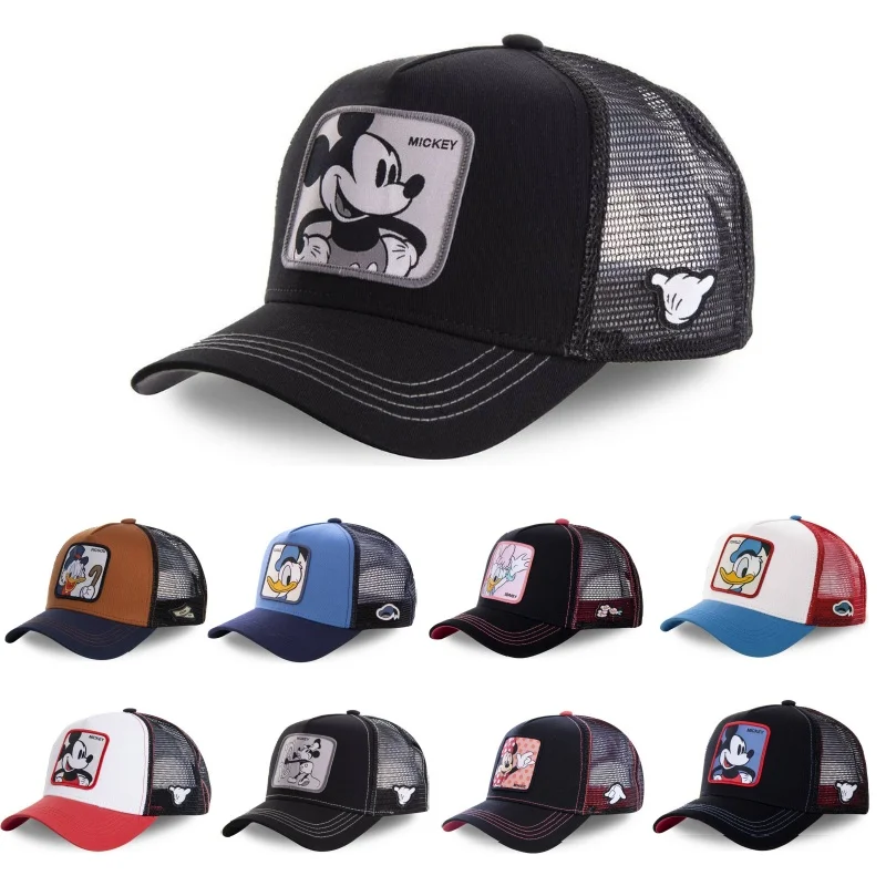 Gorra de béisbol de algodón para hombre y mujer, gorro de malla con estampado de dibujos animados de Disney, estilo Hip Hop, envío directo