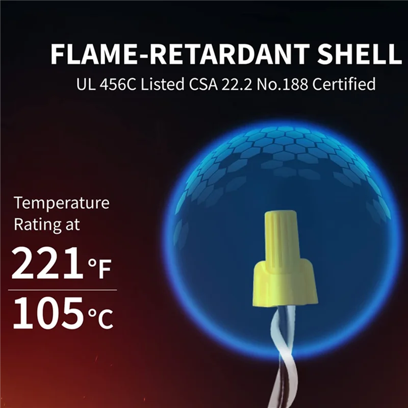 

AF89-500 шт. желтые крылатые проволочные соединители, AWG 18-10, легкий винт на ребристой крышке для быстрого подключения