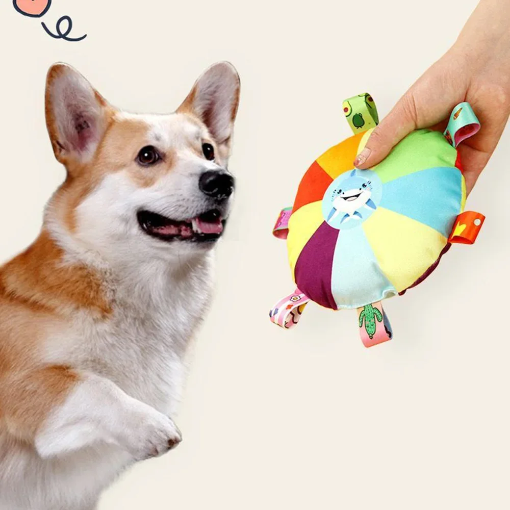 Pet Dog Flying Disc Toy Plush Sound Flying Disk Toy Wear-resistant Bite-resistant Dog Cat Interactive Toys Pet Training Supplies