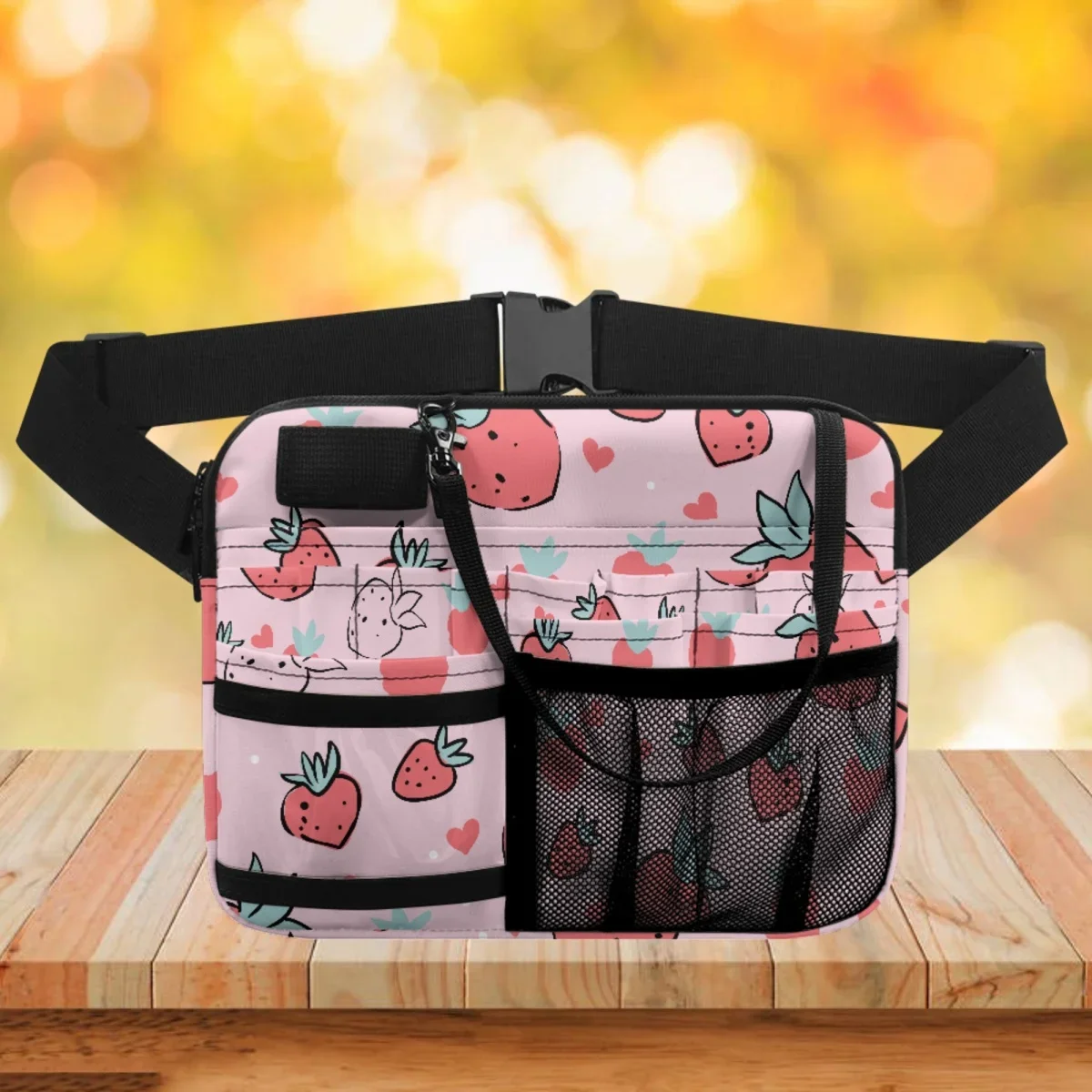 

Kawaii Strawberry Waist Bags for Women Emergency Adjust Strap Fanny Pack New Belt Organizer Storage Zipper riñoneras Para Hombre