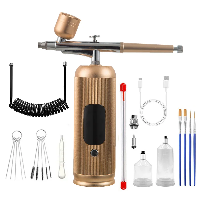Home Use Nail Salon Portable Mini Airbrush Spray Gun Facial Airbrush Set for Make up Nail Art