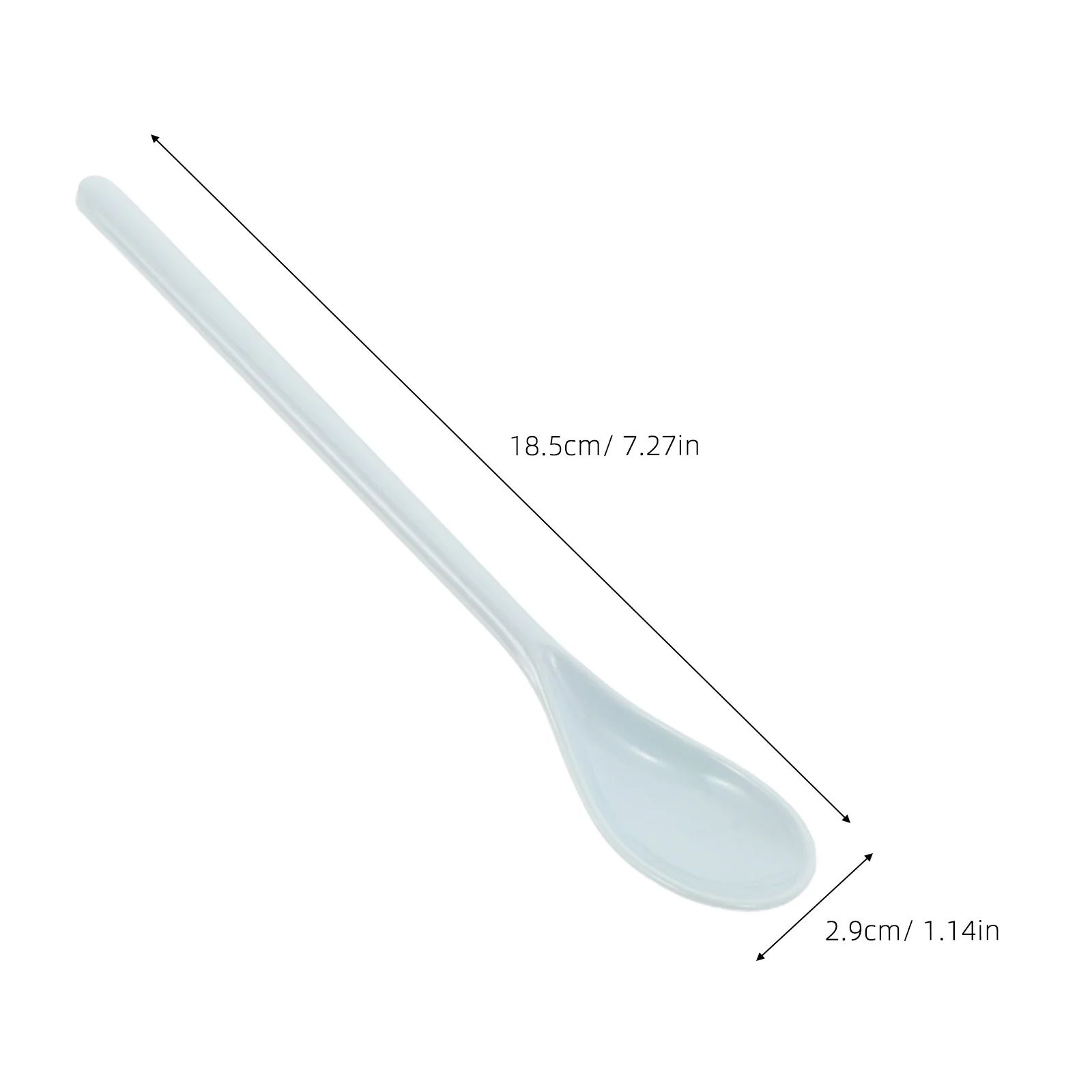 6 قطعة ملاعق أطفال بمقبض طويل مقاومة للسقوط من البورسلين المقلد أدوات تغذية إبداعية بلون واحد للأطفال الصغار والأطفال