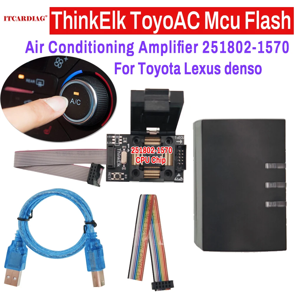 

ThinkElk ToyoAC Mcu Flash 251802-1570 ECU Programmer For Toyota Lexus AC HVAC Servo Amplifier Driver Amplifier AMP Module