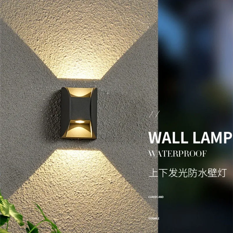 Double head exterior wall up and down spotlights outdoor wall lights outdoor waterproof courtyard led wall washer balcony decora