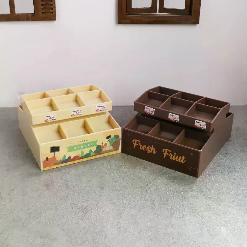 Soporte de exhibición de supermercado de simulación para casa de muñecas, estante para frutas y verduras, modelo de muebles para decoración de casa de muñecas, accesorios para casa de muñecas, 1/12