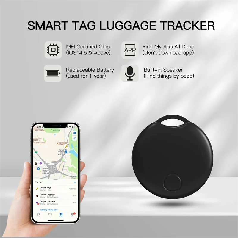 Bluetooth GPS Tracker for AirTag Replacement Via Apple Find My to Locate Card Wallet Bike Keys Universal Finder MFI Smart ITag