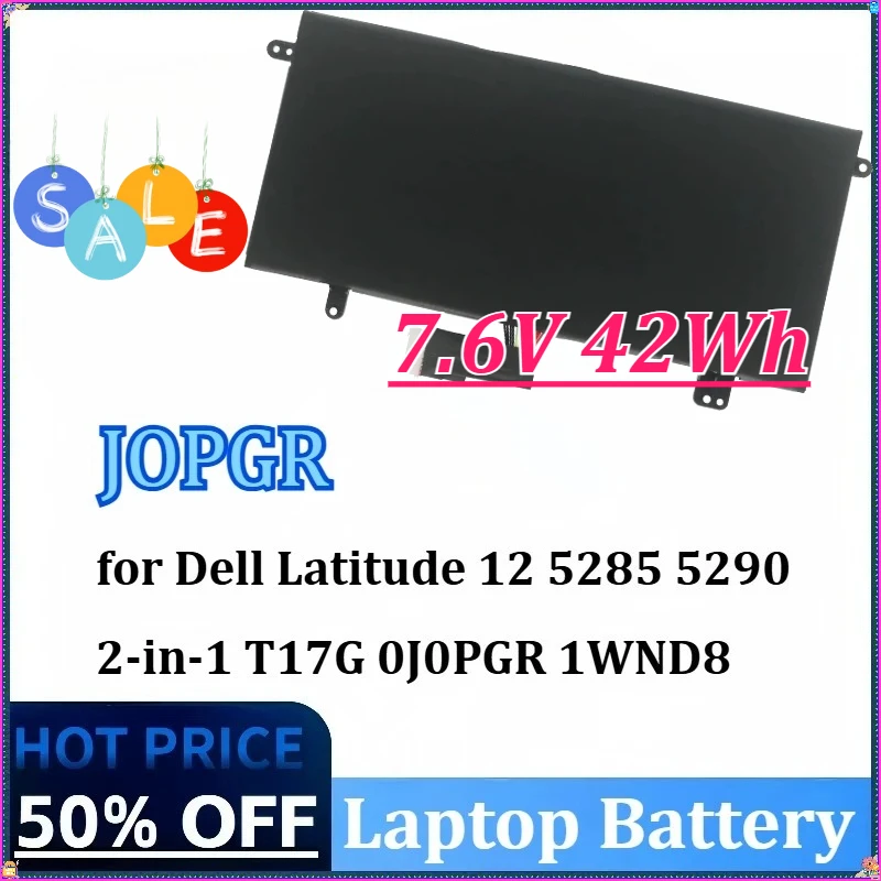 

New 7.6V 42Wh JOPGR Laptop Battery Replacement for Dell Latitude 12 5285 5290 2-in-1 T17G 0J0PGR 1WND8 X16TW 0X16TW 0FTH6F
