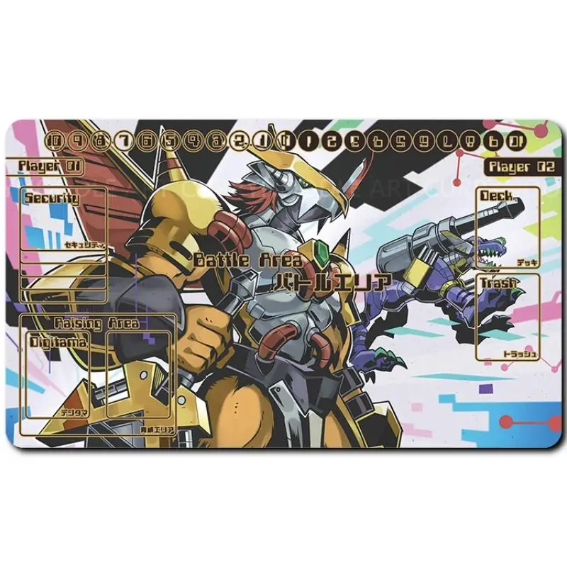 Digimon Adventure Card Pad Kanbara Takuya Greymon Diablomon Dtcg Diy Rubber Battle Mat Anime Actie Speelgoed Figuren Geschenken Voor Vriend