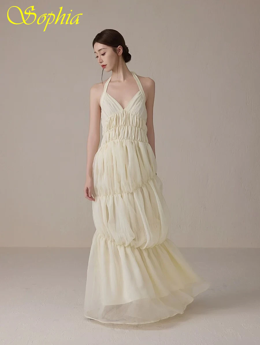 Maßgeschneidertes A-Linie Neckholder ärmelloses elegantes klassisches Abendkleid Hochwertige maßgeschneiderte Anlasskleider Temperament Partykleid