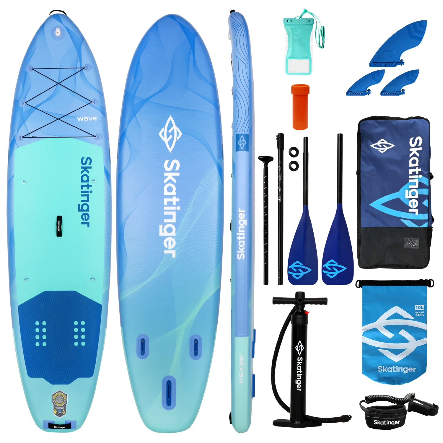 

Skatinger 2026 New Design Woven Drop Stitch Inflatable Stand up Paddle Board Factory Surfboard OEM Inflatable SUP Board