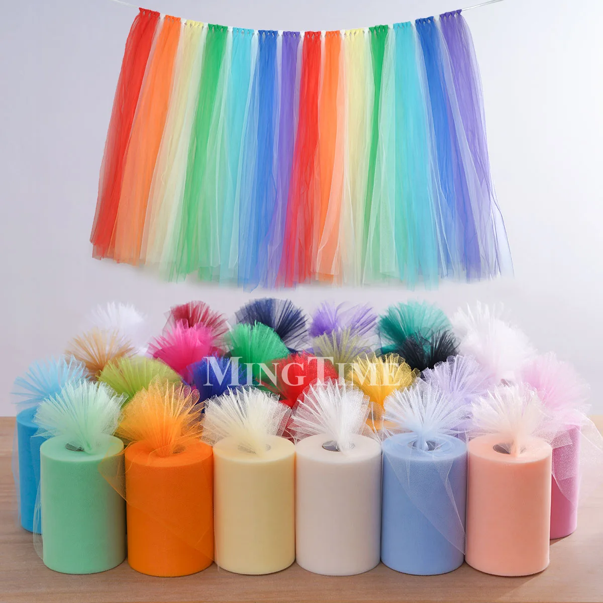 15cm X 91.5m Tulle Roll 6 Inch 100Yards Mesh Fabric Ribbon DIY Tutu Skirt Wedding Party Gift Bow Craft Decor Supplies