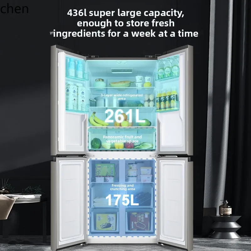 ZML двухдверный бытовой ультратонкий встроенный холодильник большой емкости с воздушным охлаждением, первоклассный, энергоэффективный, с воздушным охлаждением