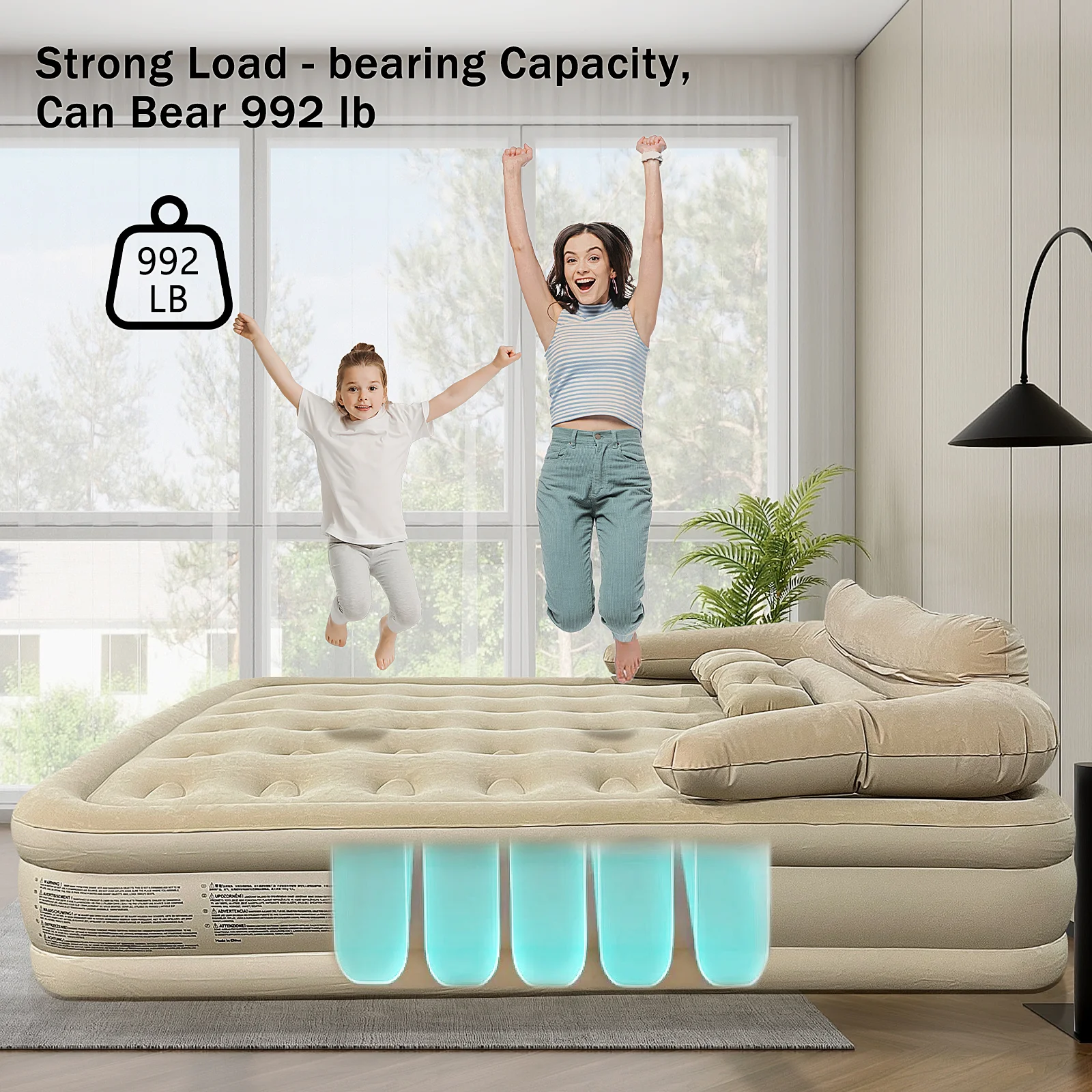 192x182x40 سنتيمتر نفخ فراش للمنزل في الهواء الطلق سرير 1-2 شخص التخييم وسادة هوائية سيارة للطي كسول المحمولة أريكة حصيرة #3