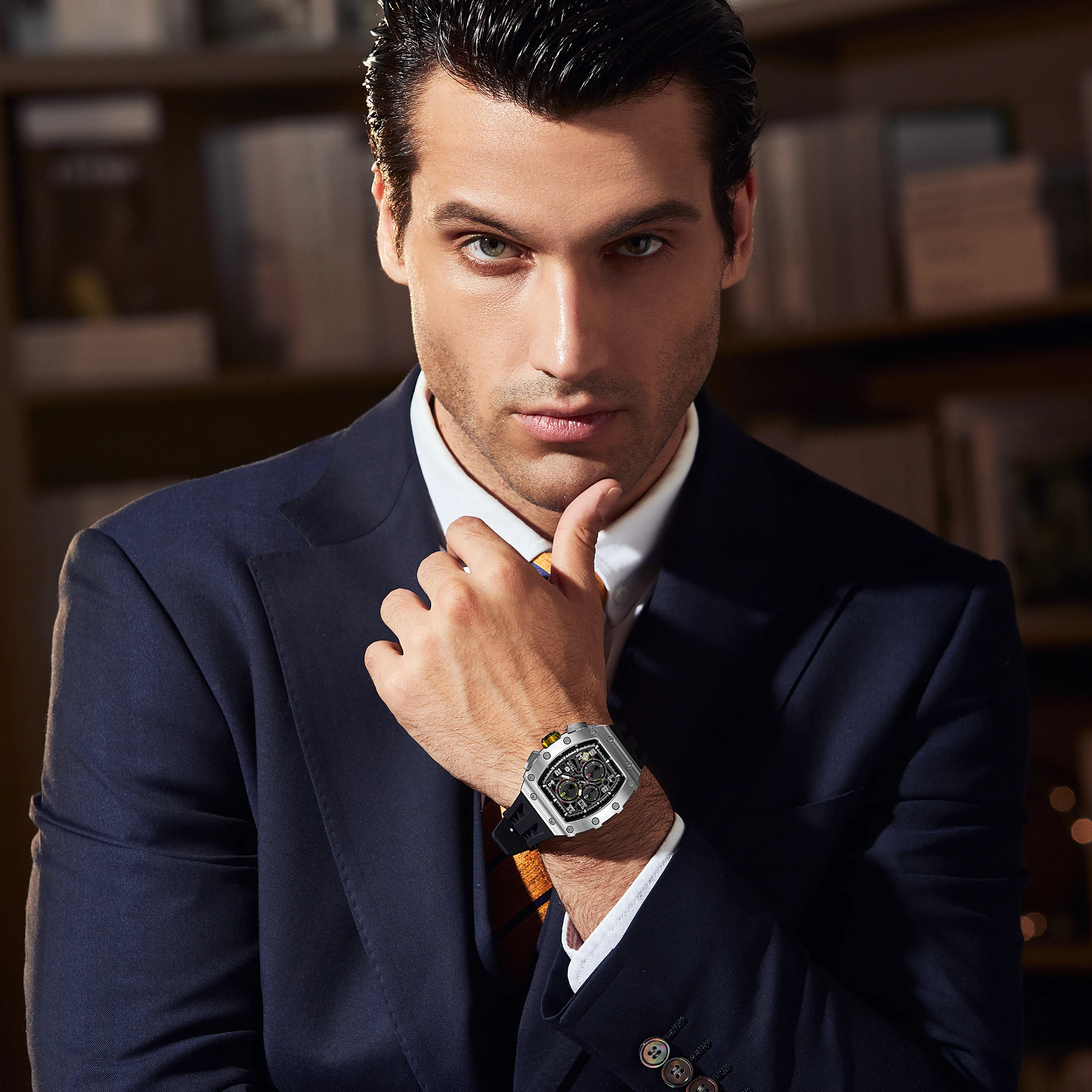 Reloj de Pulsera TSAR BOMBA de Lujo para Hombre, con Movimiento Japonés, Caja de Acero Inoxidable, Elegante Reloj de Vestir - Image 4