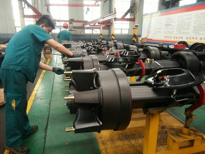 Heavy Duty 16T Spoke Type Trailer Axle 1840mm Track Width Steel German Type Construction New Condition Trailer Parts