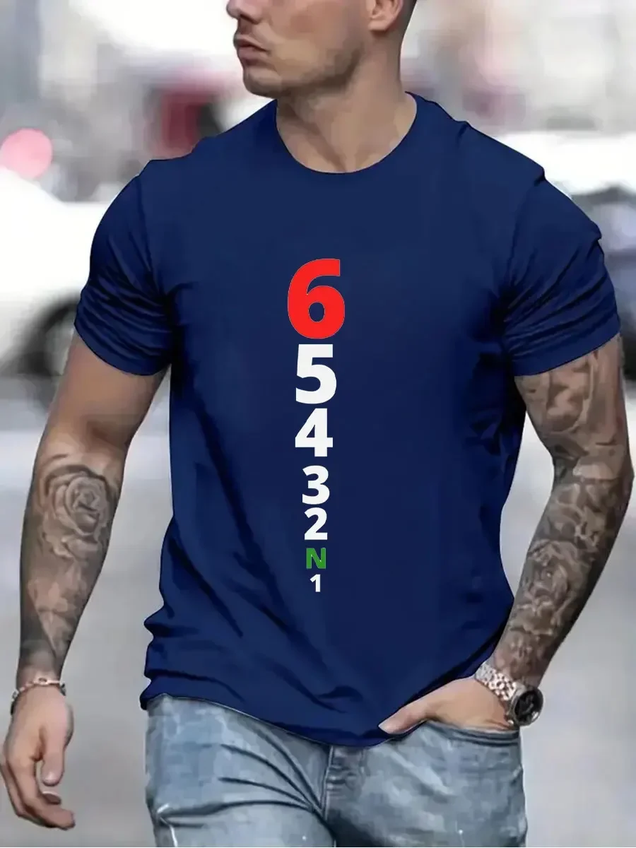 Vintage T-Shirts for Men Manual Transmission 1N23456 Motorcycle Speed Print Top Oversized Tee Hip Hop T-Shirts Women Clothing