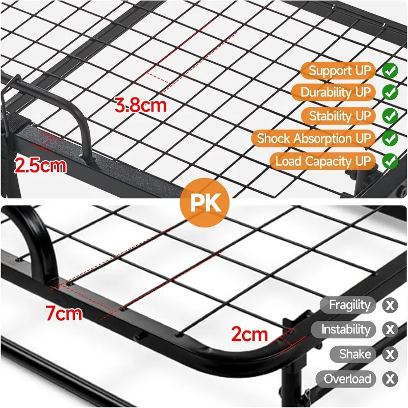 Folding Bed, (with 5.2"" Thick Memory Foam Mattress), 79x35, Portable Foldable Adult , Metal Folding Frame,