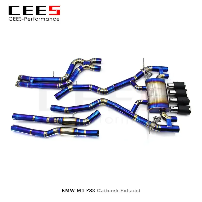 CEES Valve Catback Exhaust System for BMW M3/M4 F80/F82/F8X S55 3.0T 2014-2018 Tuning Front Mid-tail Titanium Exhaust Pipes