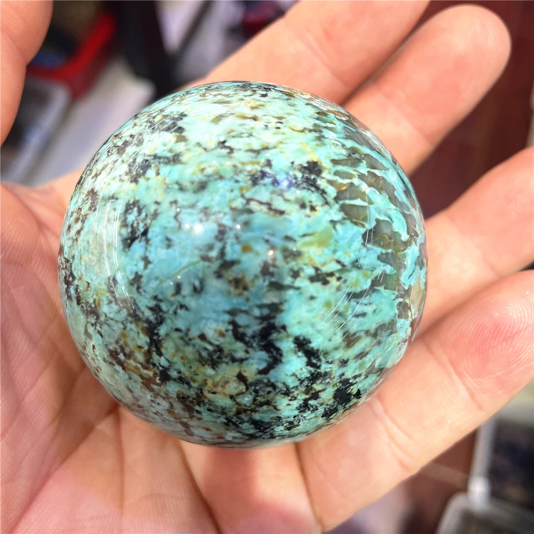 5-6cm Real Minerals Natural Raw Turquoise Calaite Quartz Spheres Loose Gemstone Precious Decor Ball Stones