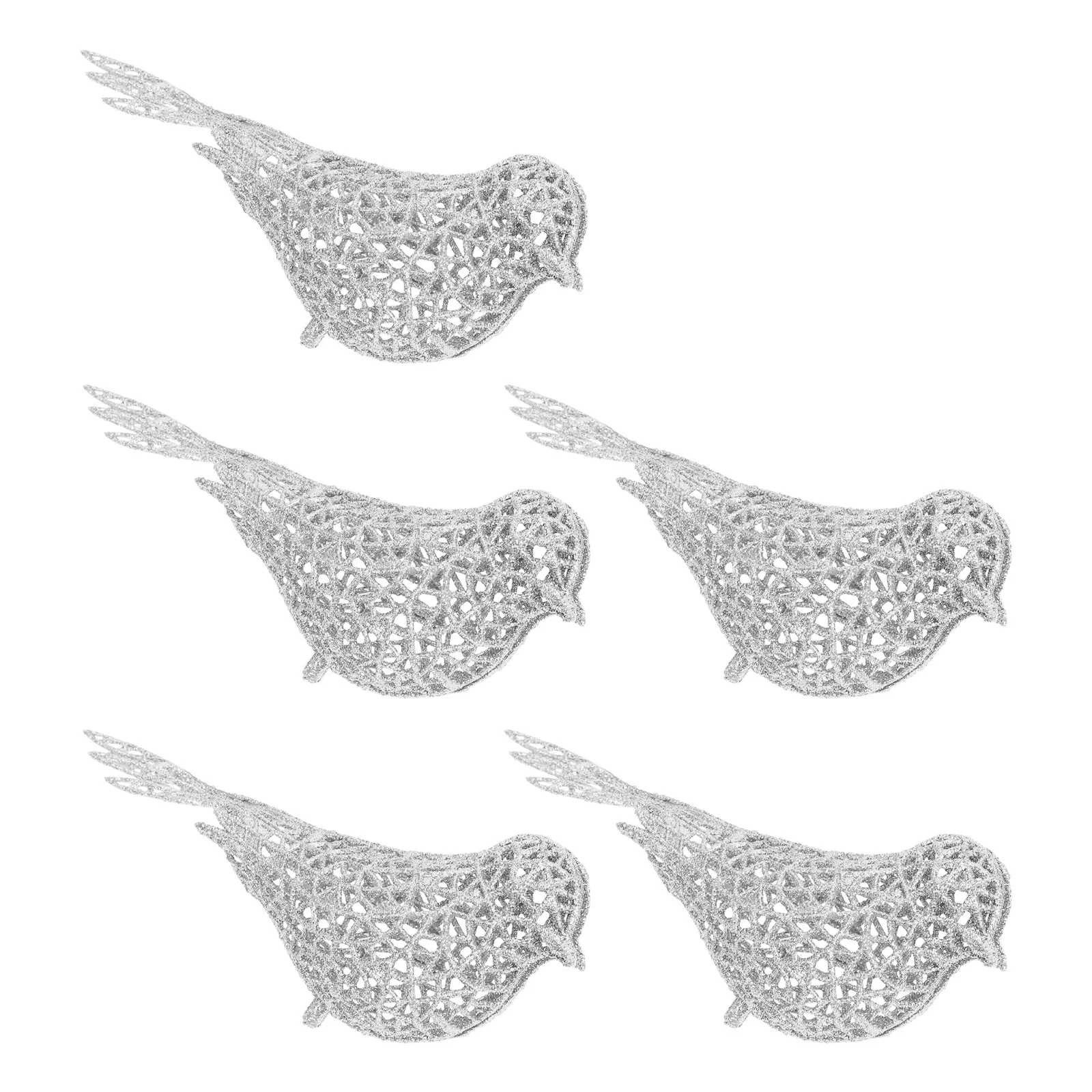 

5Pcs Xmas Bird Ornaments Delicate Clip Type Christmas Tree Decoration Creative Festival Scene Adornment Birds Decor