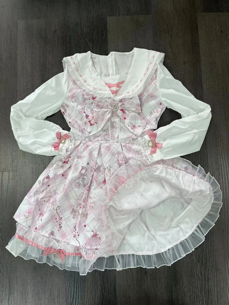 عيد الميلاد الحلو Kawaii لوليتا فستان المرأة الأميرة سليم تنورة صغيرة خمر أنيقة مساء حفلة القوطية Harajuku Y2K ثقافة فرعية