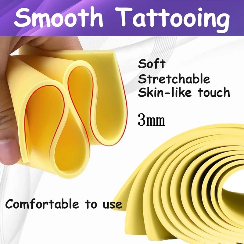 

10 шт., силиконовая искусственная кожа 3 мм для практики татуировки, двухсторонняя для перманентного макияжа, тренировочные принадлежности, аксессуары для татуировки