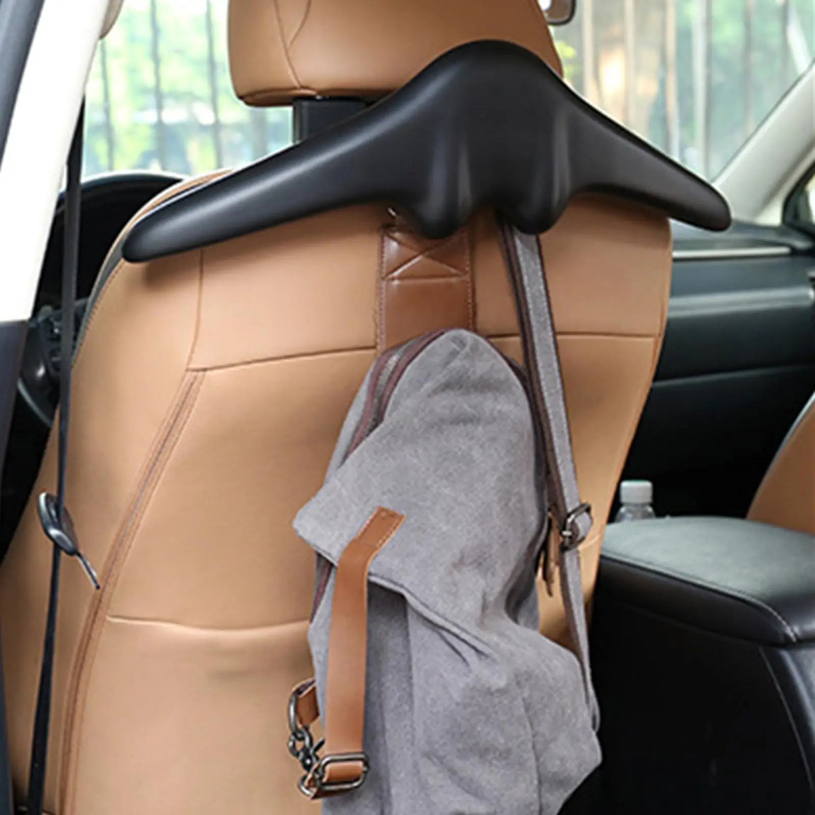 Multifunctional Car Coat Hangers Handle Hanging Hook, Portable PU Leather