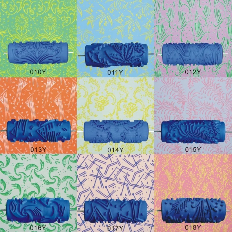 5" Embossed Paint Roller Sleeve Wall Texture Stencil Brush Pattern Decor 099Y Drop Shipping
