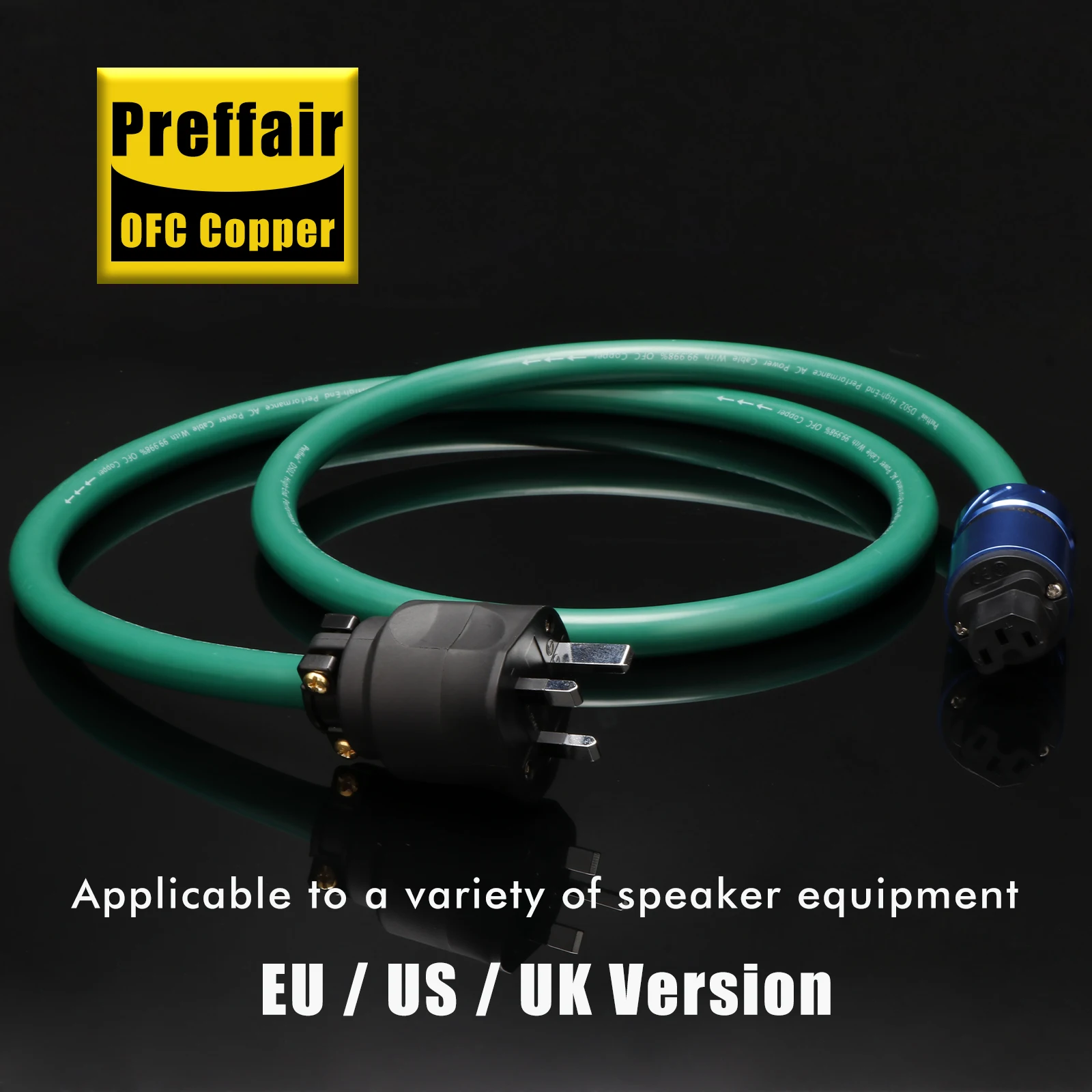 Hifi end Pure Silver AC Power Cable hifi audio OFC Silver Plated power cord AU/EU/US with rhodium-plated power plug connector